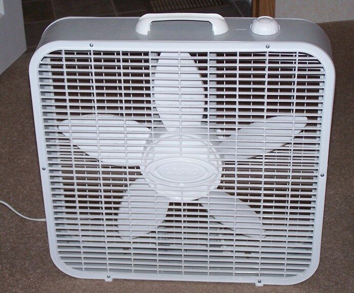 A portable box fan