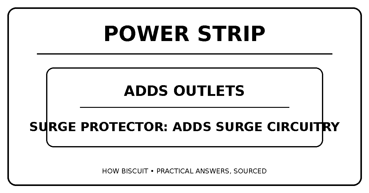 Diagram summarizing Power Strip vs. Surge Protector: What Is the Difference?