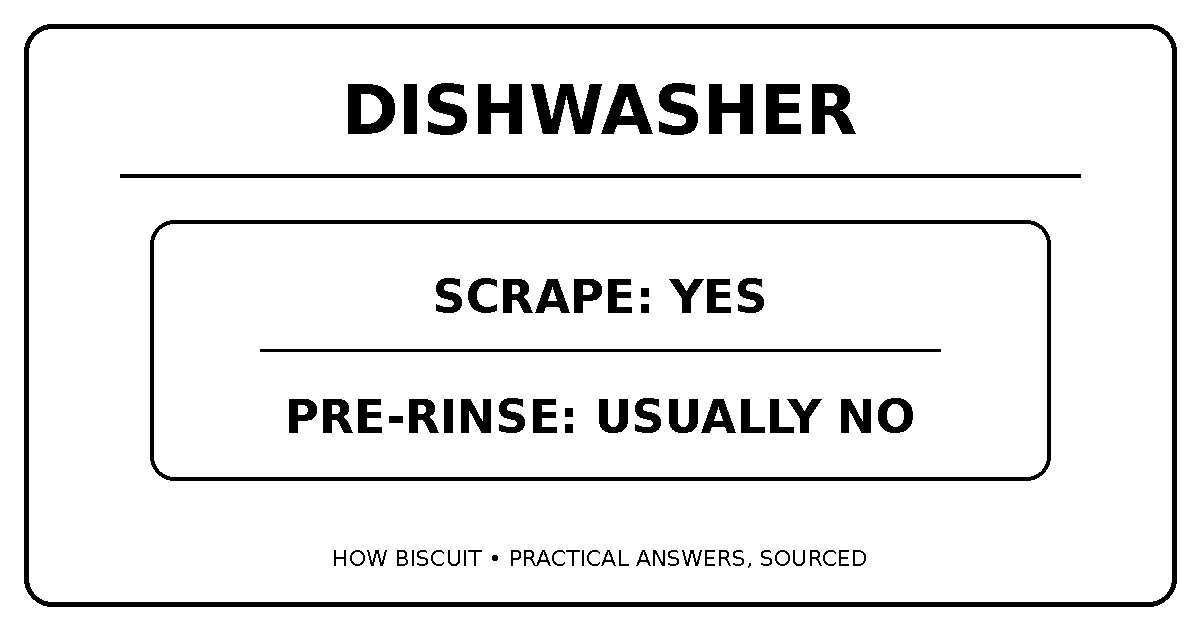 Diagram summarizing Should You Rinse Dishes Before Putting Them in the Dishwasher?