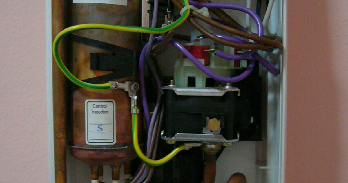 A real wall-mounted electric tankless water heater