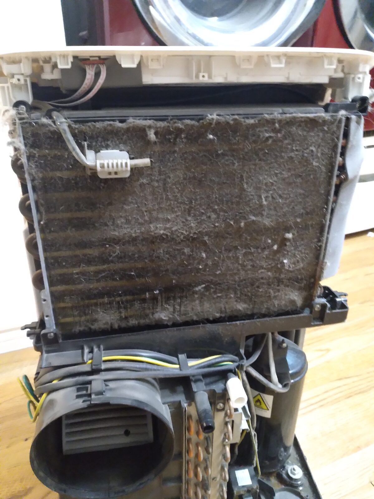 Dirty air-conditioner filters showing accumulated dust